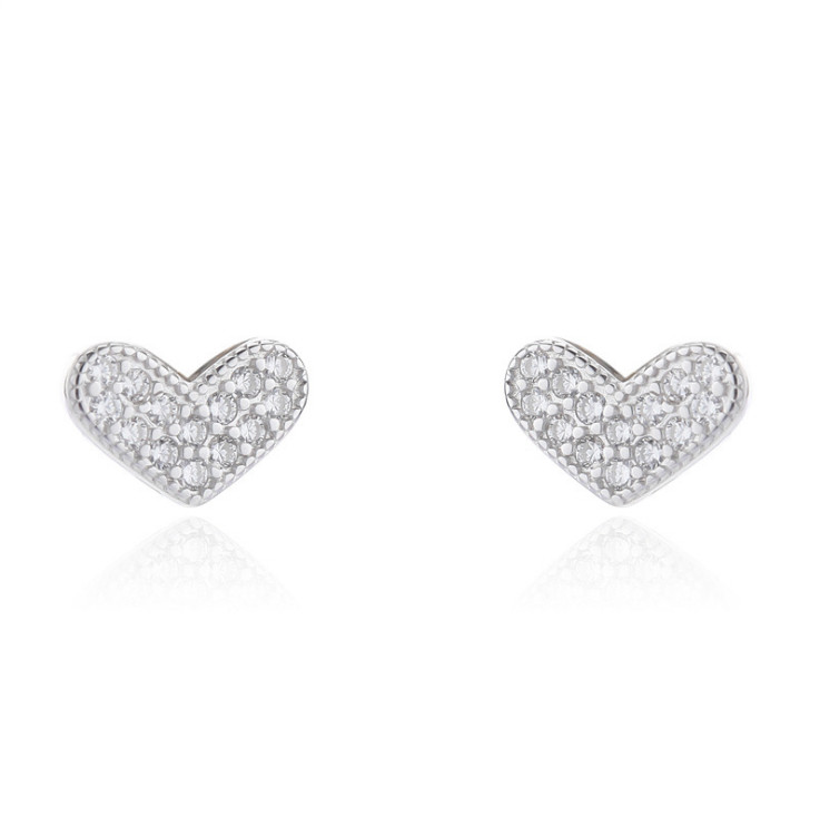 925 Sterling Silver Yellow & Clear CZ Heart-Shaped Dangle Drop Earrings gift F1