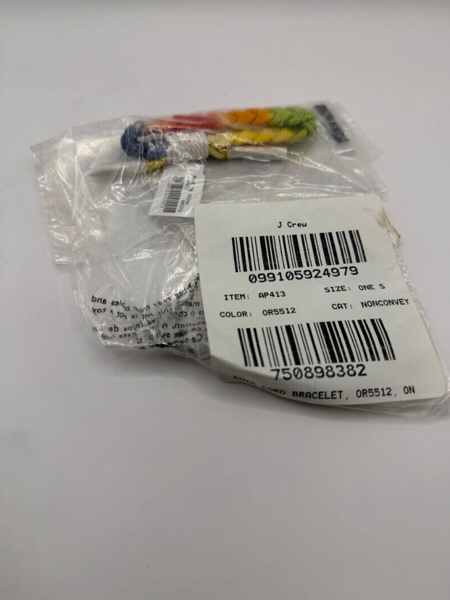 J Crew NEW AP413 Women’s Men’s Colorful Enza Rainbow Braided Rope Cord Bracelet