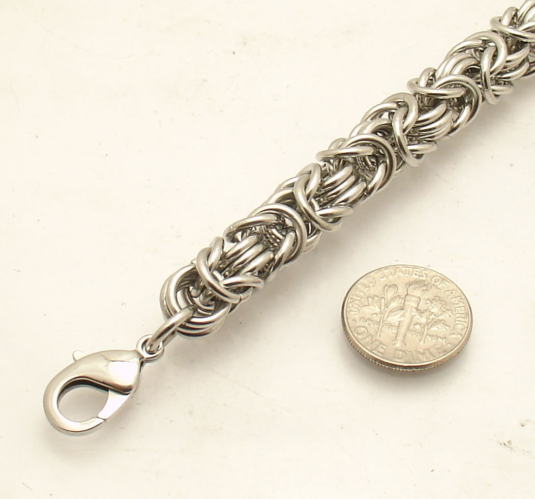 8″ Bold Heavy Round Byzantine Link Bracelet Lobster Lock Solid Stainless Steel