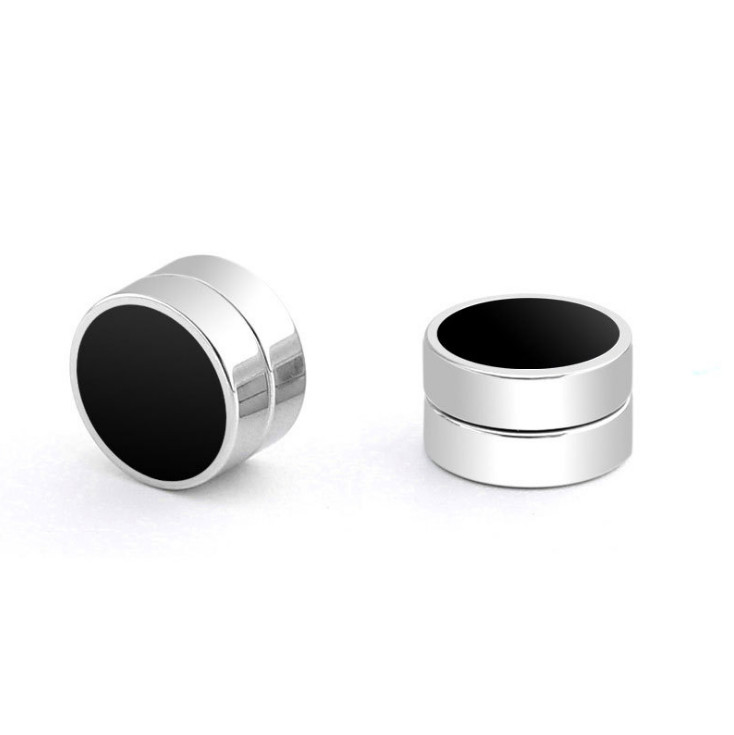 Unisex Stainless Steel Stud Earrings Magnetic Ear Plugs Non-Piercing Clip On