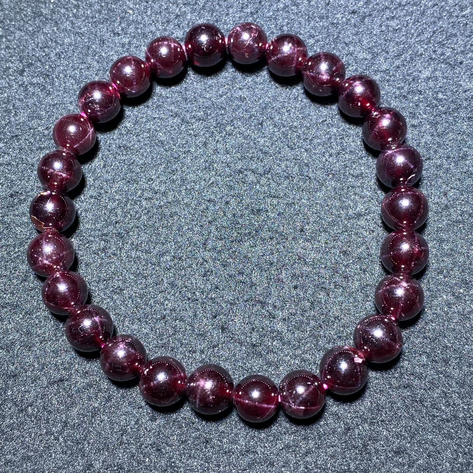 7.8mm Natural Red Starlight Garnet Crystal Beads Bracelet AAAA 1490