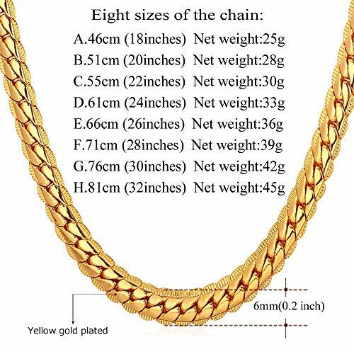 18K Yellow Gold Filled Italian 6mm wide Snake Curb Link Chain Necklace T809G