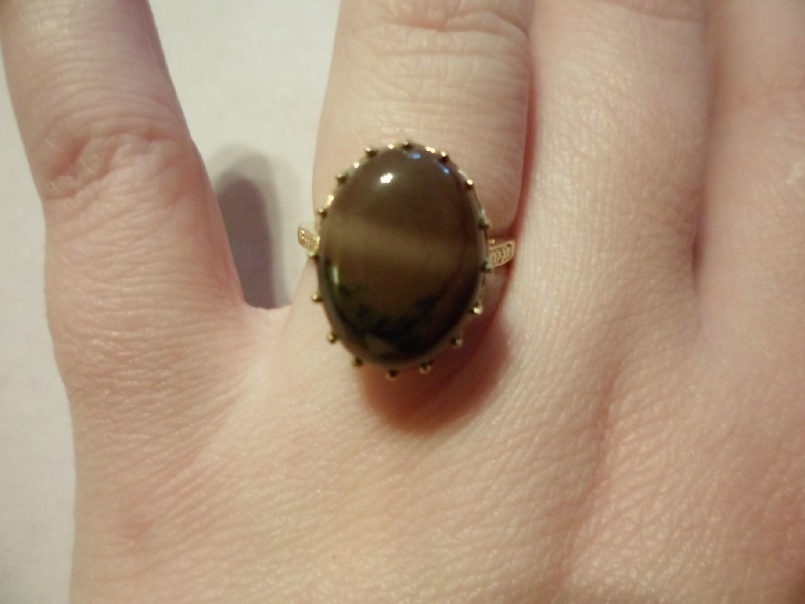 Mookite Oval Solitaire Ring in 18K Yellow Gold Overlay-Size 7-8.70 Carats