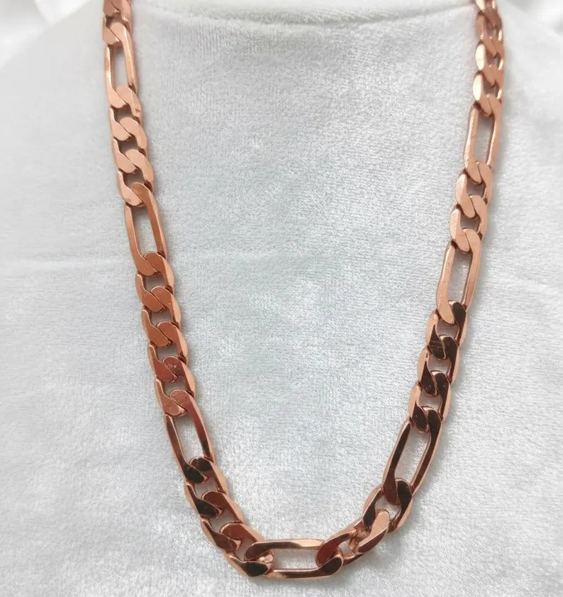 Pure Copper Chain Necklace for Men Women | Handmade Heavy Link Statement Jewelry