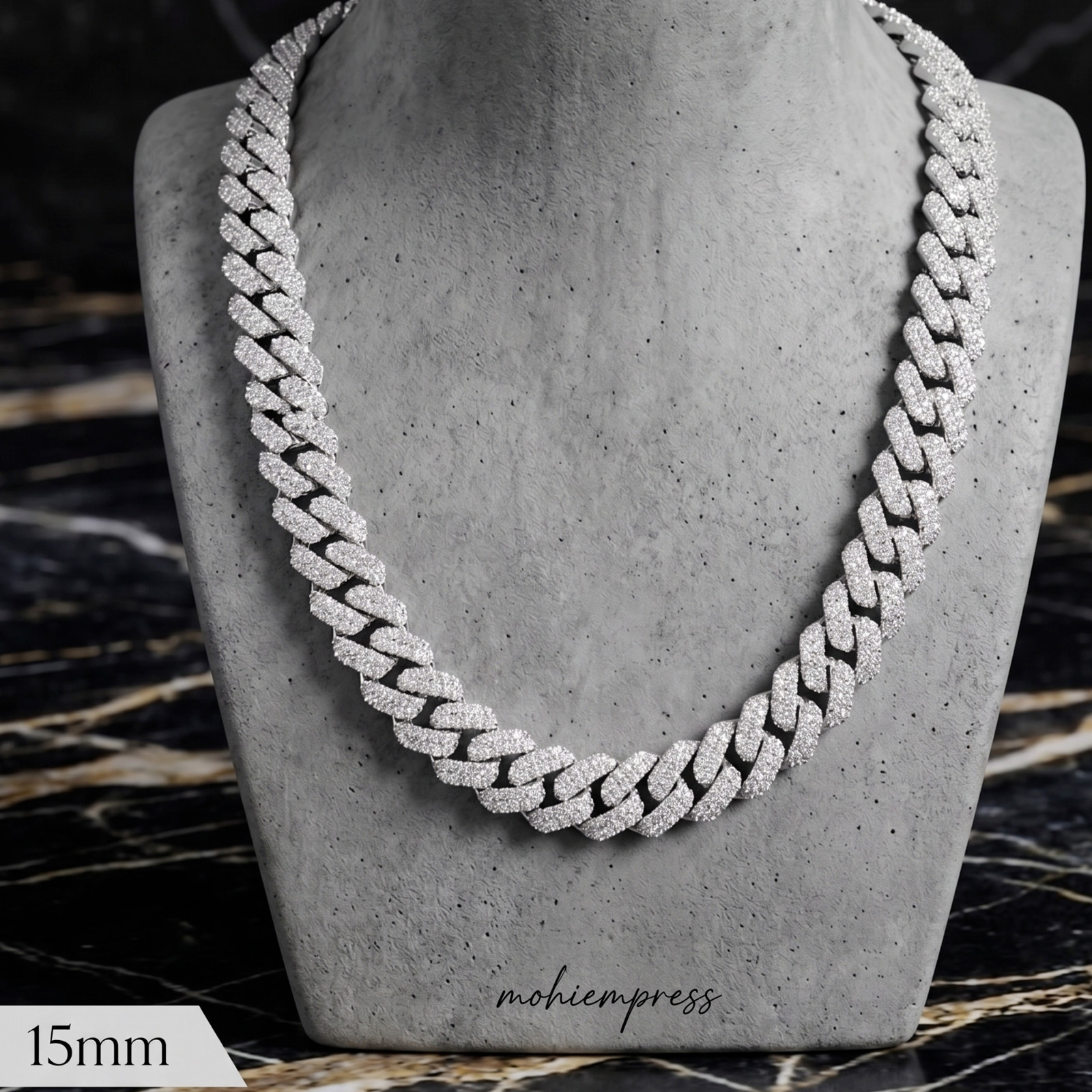 925 Sterling Silver Cubic Zirconia Cuban Link Chain, CZ Jewelry