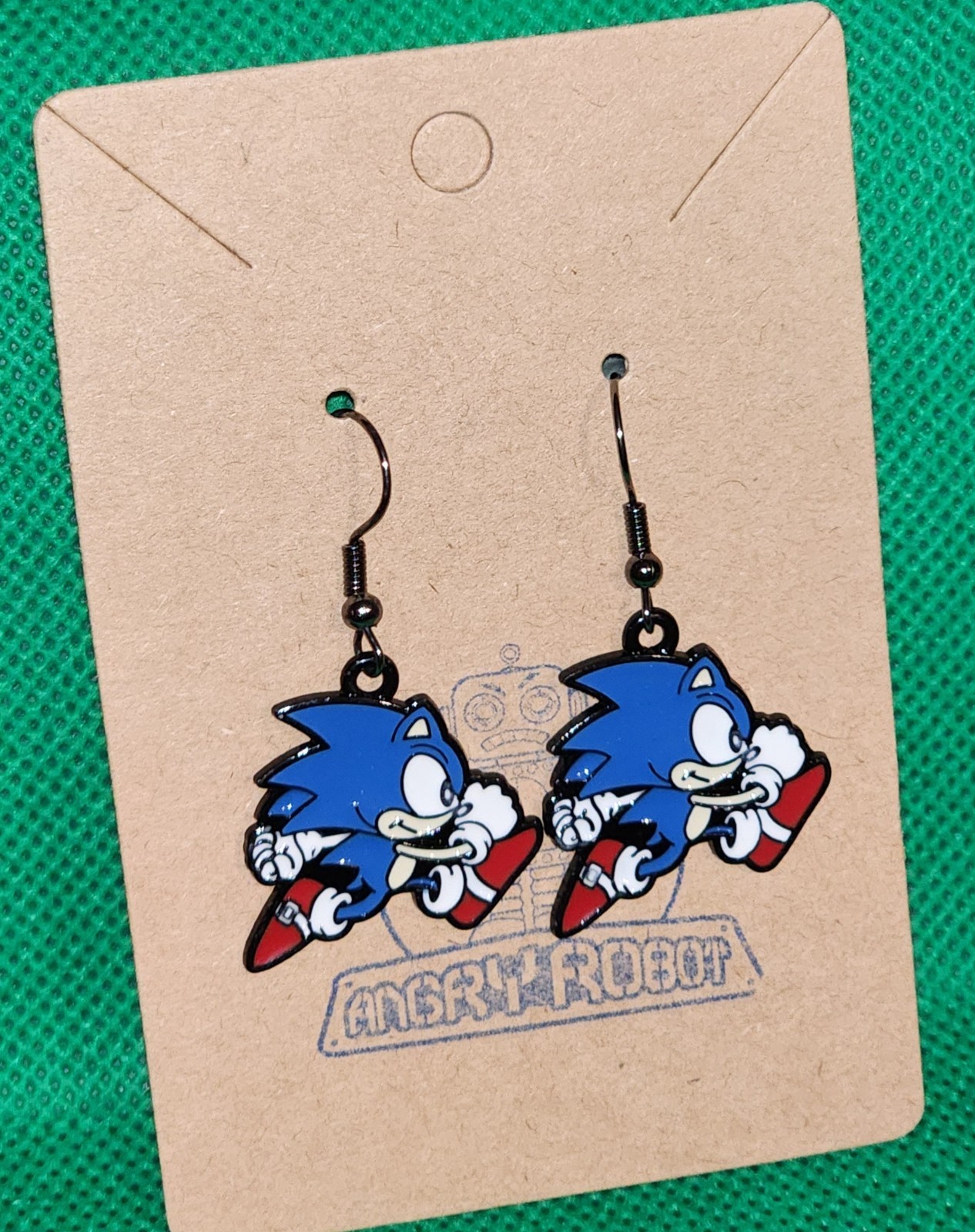 Sonic The Hedgehog Dangle Earrings, New, Hypoallergenic Metal, Sega