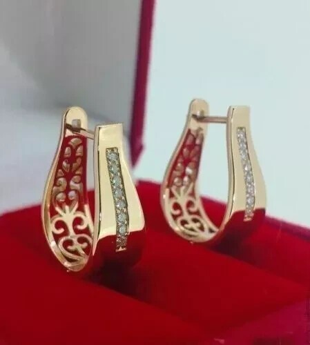 2Ct Round Cut Simulated Diamond Women’s Hoop Earrings In 14K Yellow Gold Plated