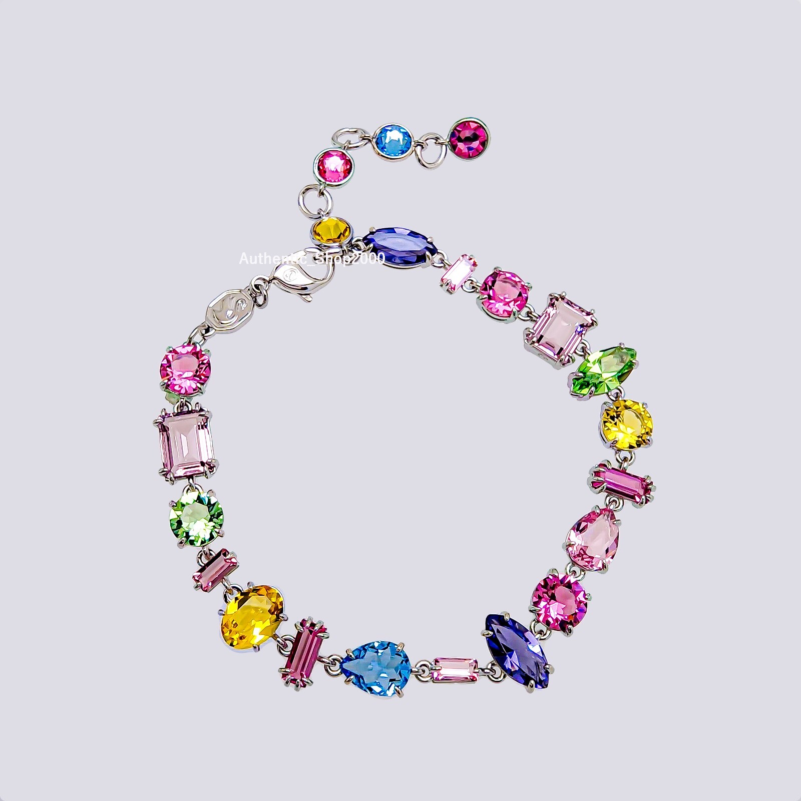 NEW 100% Authentic SWAROVSKI Rhodium Mixed Shapes Gema Crystal Bracelet 5656427