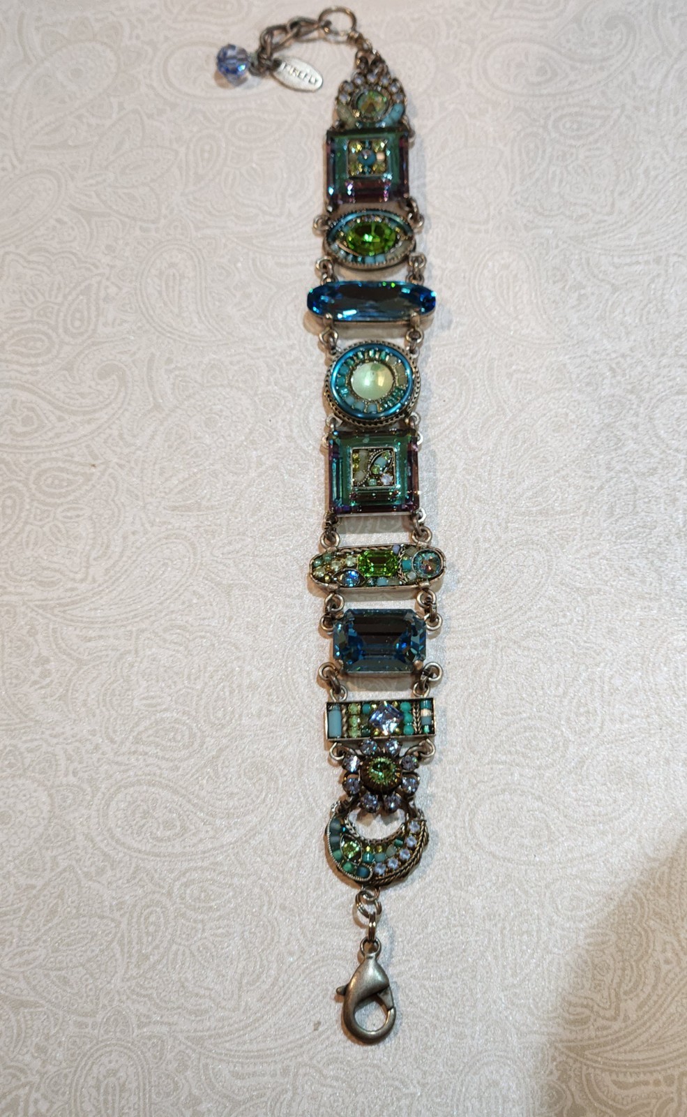 Firefly Swarovski La Dolce Vita Light Blue Color Bracelet Mosaic Crystal