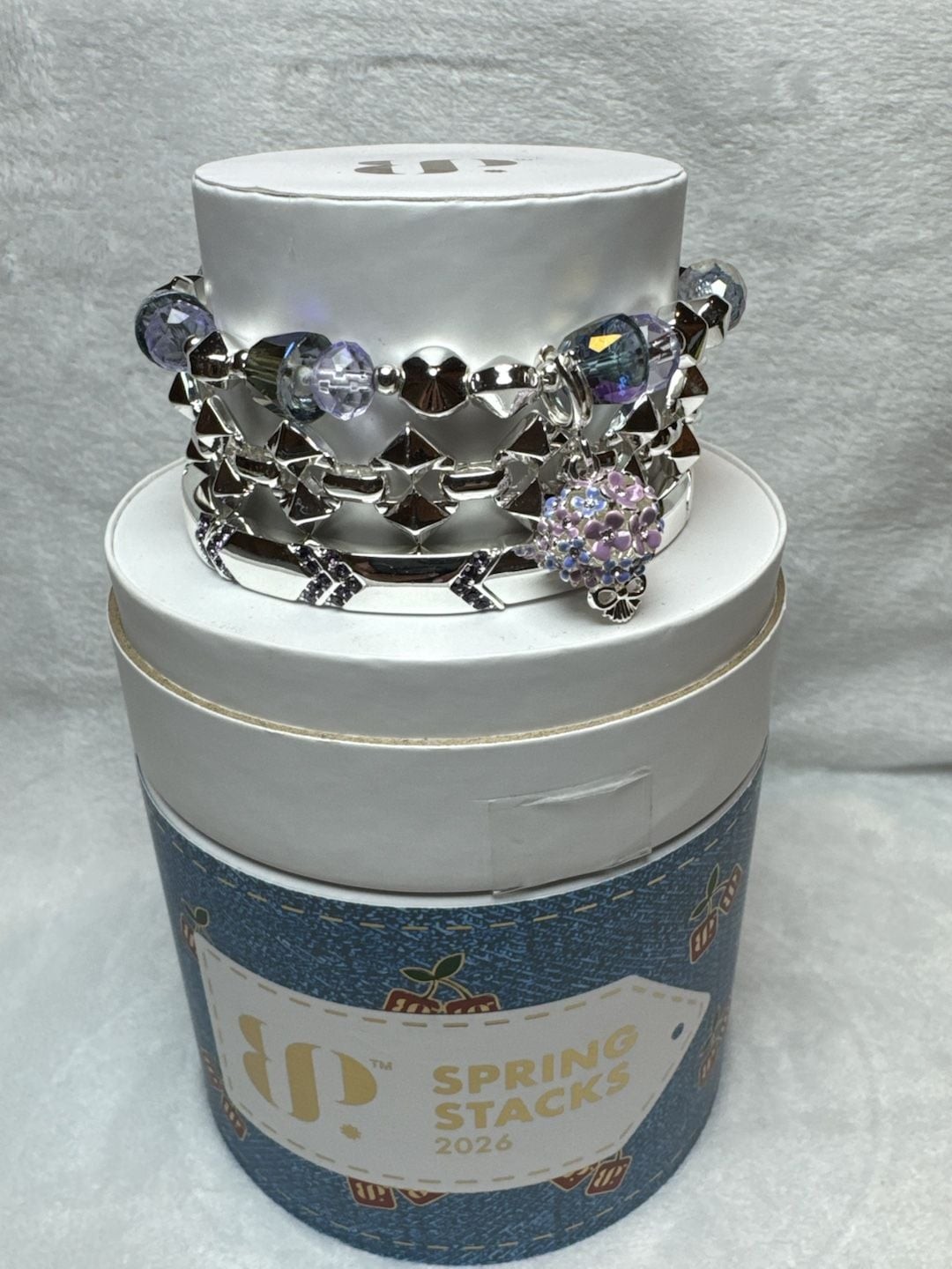 Bomb Party Spring Stacks 2026 Blooming Beauty Enamel Floral Bouquet on Silver