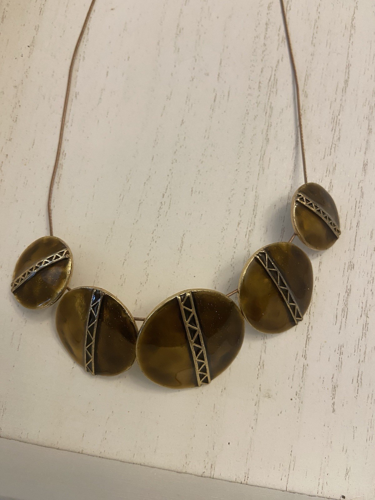 Ikita Necklace Copper Gold Tone 16 Inch Branded