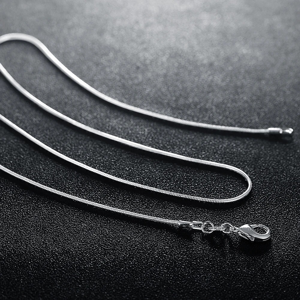 10PCS wholesale 925 sterling solid silver 1MM 16-30inch snake chain necklace