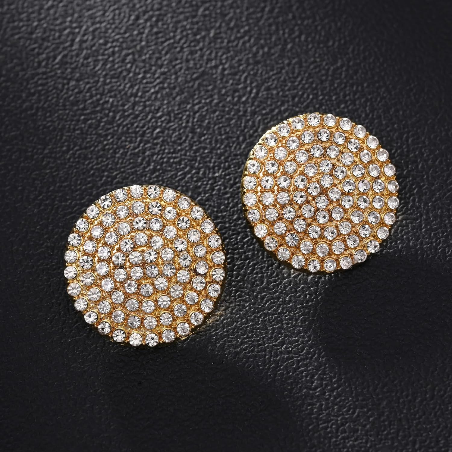 Statement Hypoallergenic Stud Earrings for Women Luxury Prom Jewelry Rhinestone