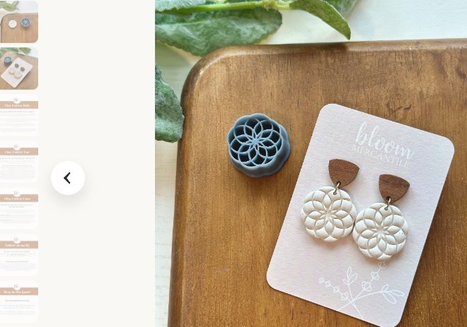 Bloom Macramé + Tile White Floral Polymer Clay Dangle/Drop Earrings Handmade