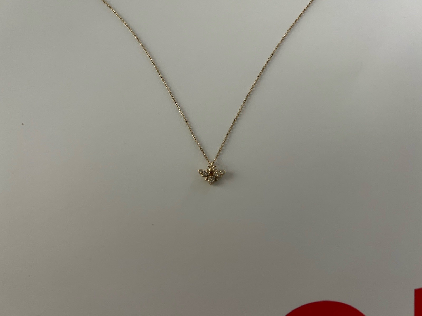 Gorjana 14k diamond citrine bee necklace