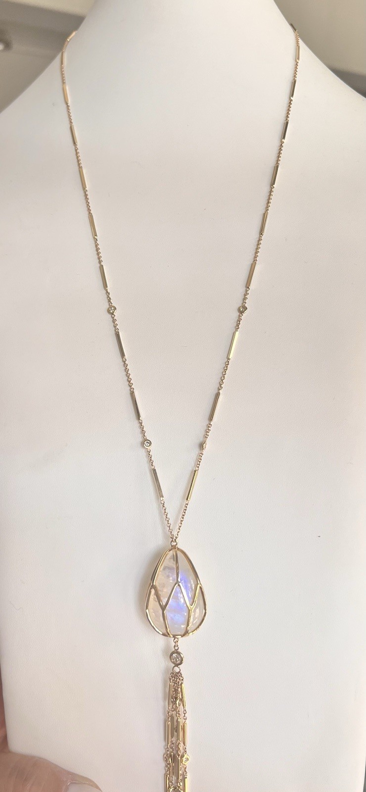 Authentic Jacquie Aiche Caged Crystal Quartz Necklace Lariat