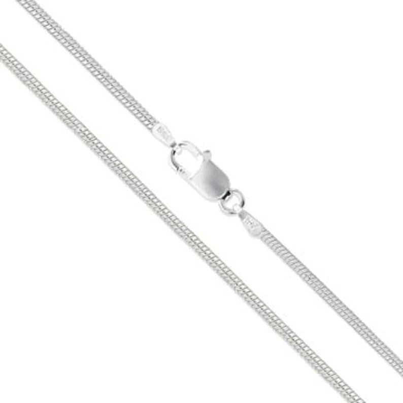 925 Sterling Silver Round Snake Chain Necklace – 030 Gauge – 1.3 MM