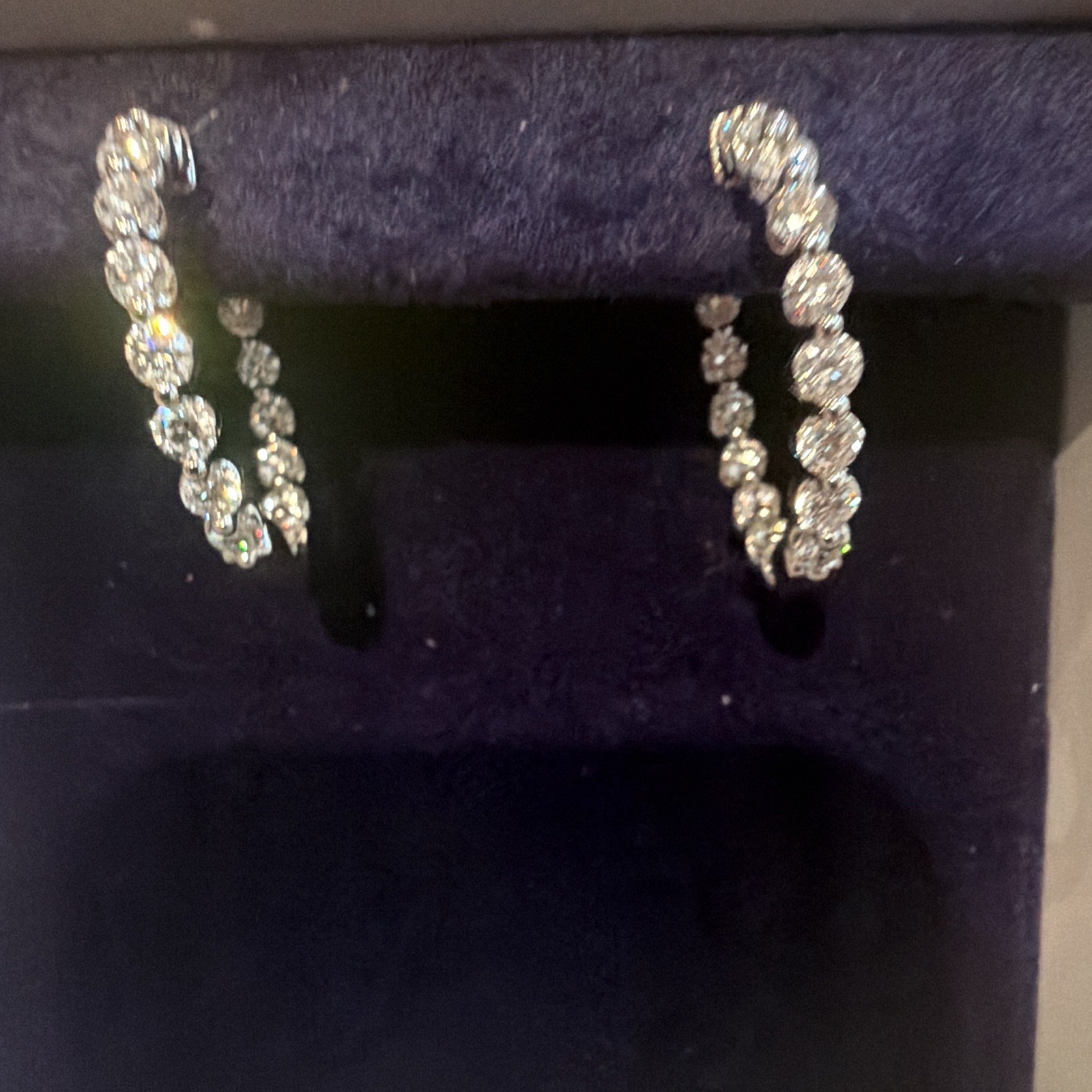 Floating Eternity Hoop Earrings With 5 CTW Round Cut Lab-Grown Diamonds