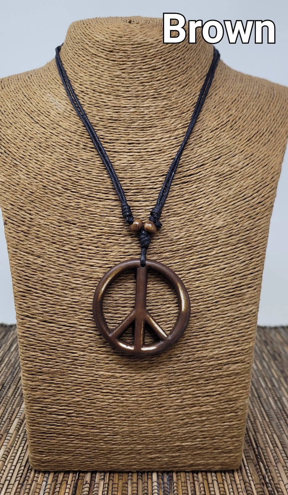 Peace Sign Necklace Unisex Adjustable Boho Pendant | Handmade Symbol of Peace