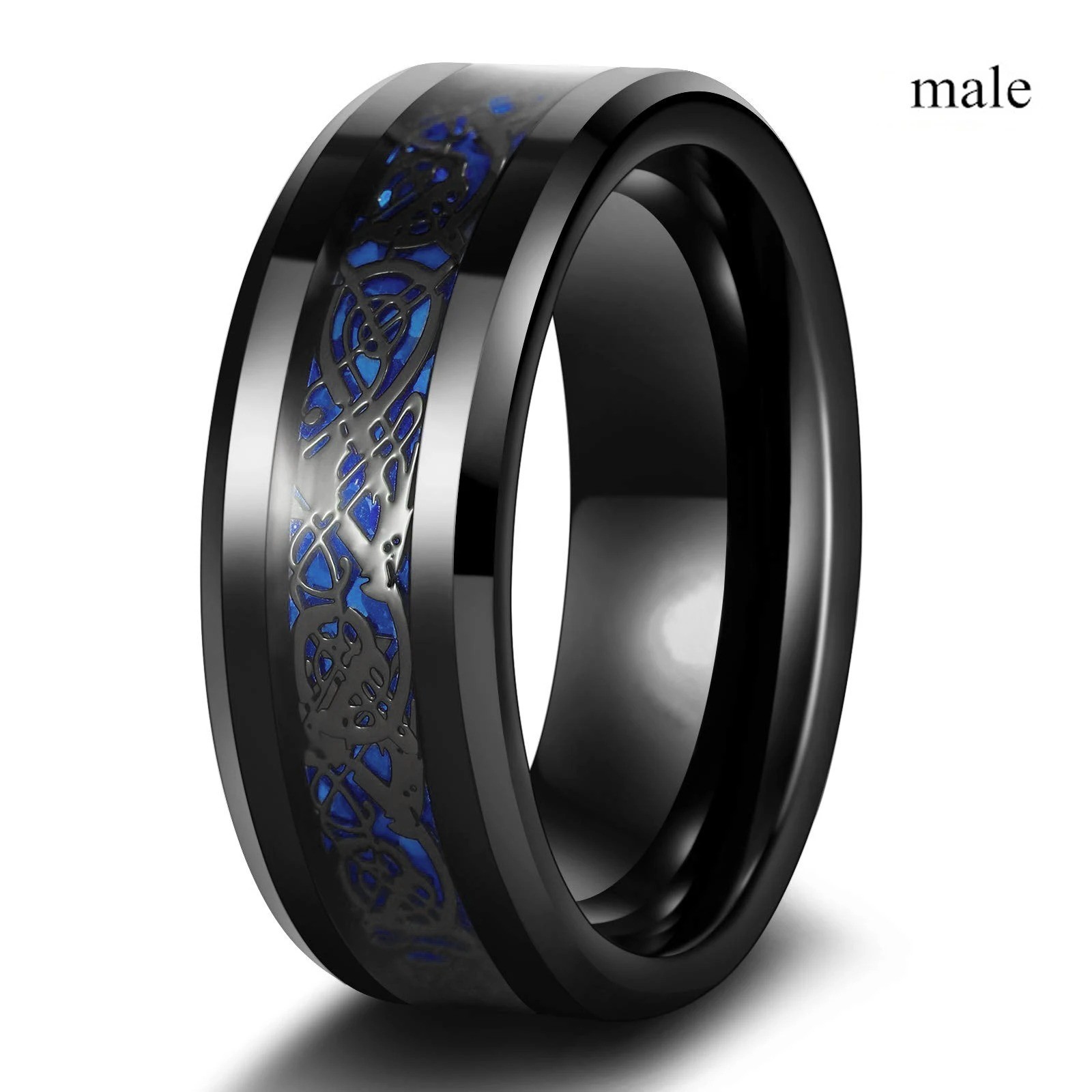 Titanium Stainless Steel 8mm Celtic Dragon Band Ring Men Women Jewelry Size 5-13