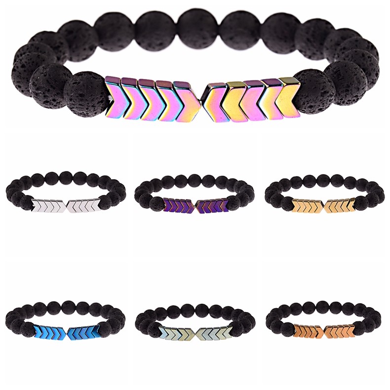 10MM Lava Stone Sacred Arrow Beads Bracelets Hot Sacred Arrow Diffuser Bracelets