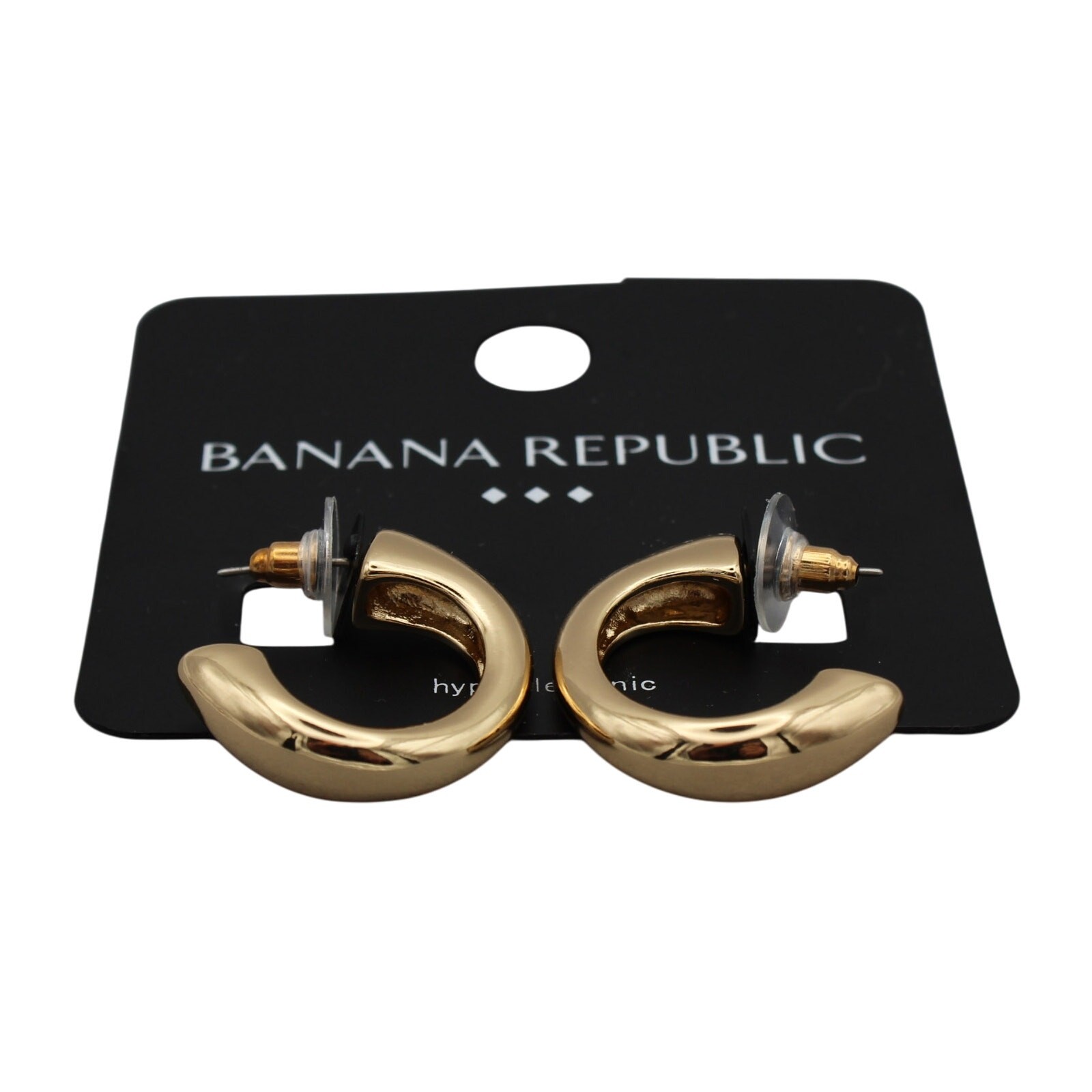 Banana Republic Gold Tone Semi Hoop Earrings #BRE57
