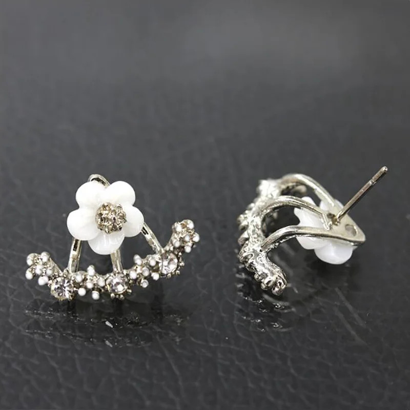 Korean Fashion Daisies Stud Earrings Simple Flower Double Sided Women Jewelry