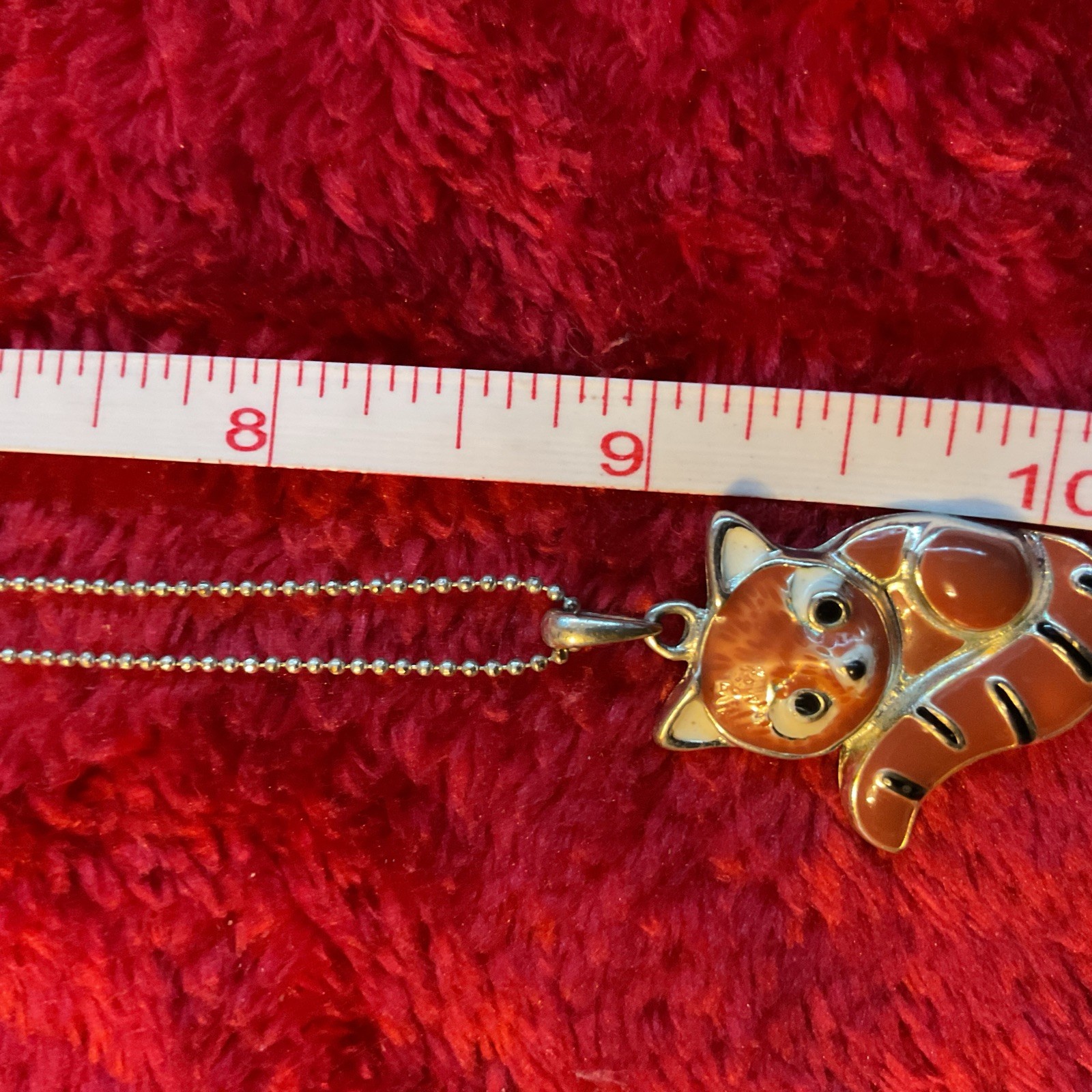 Adult Jewels Red Panda 3D Enamel Pendant Charm 18″ Silver Ball Chain Necklace