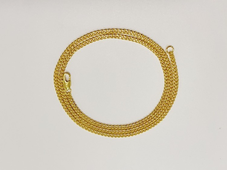 18K Yellow Gold SOLID Curb Cuban Necklace Bracelet Chain Link Real 3mm 18in