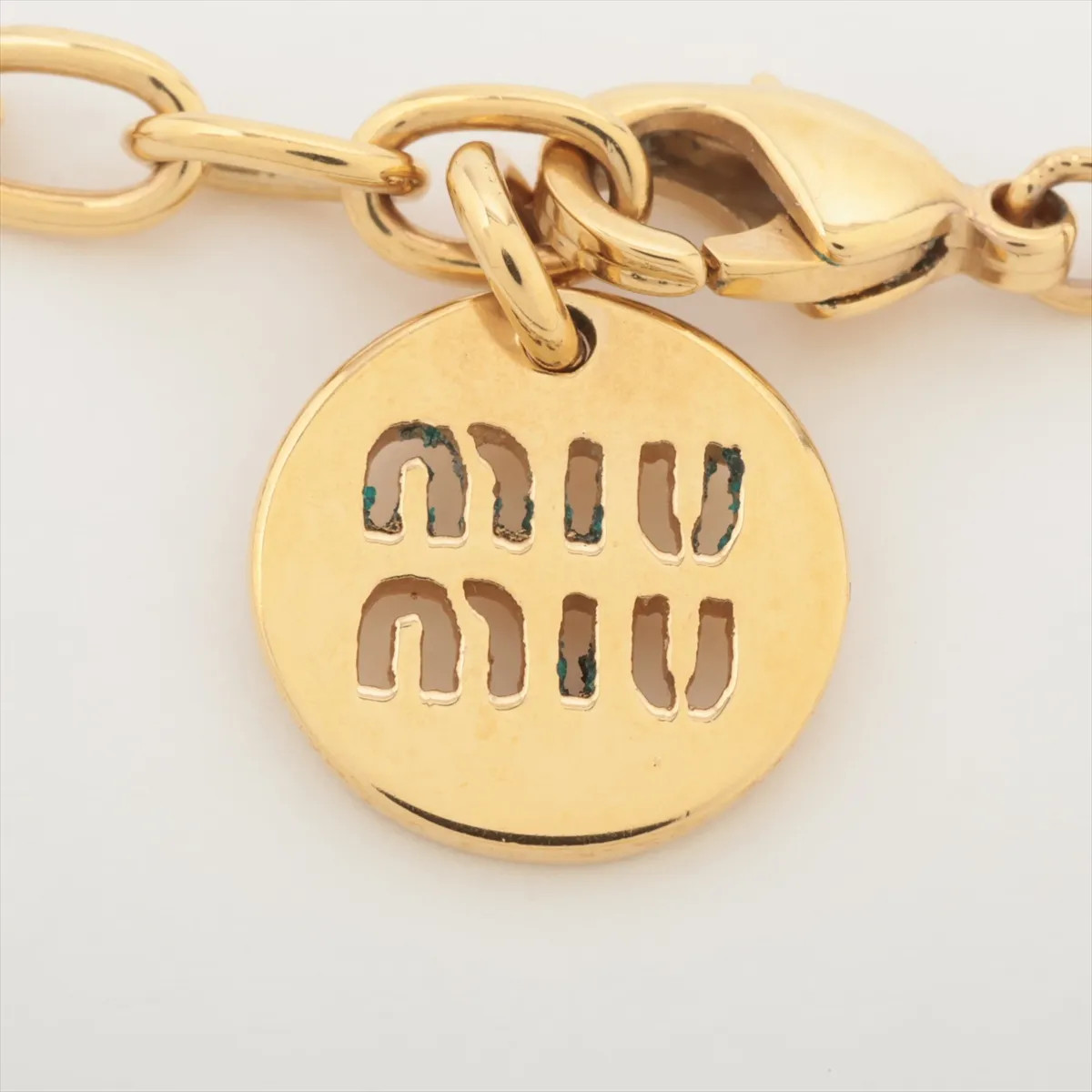 Miu Miu Logo Necklace GP Gold