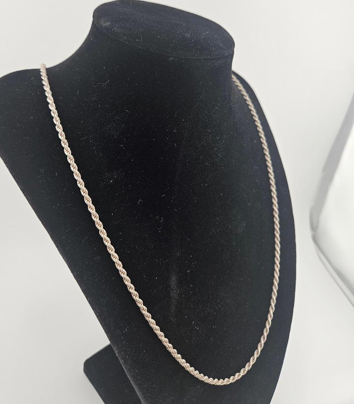 24in Sterling Silver 2.2mm Rope Necklace Chain