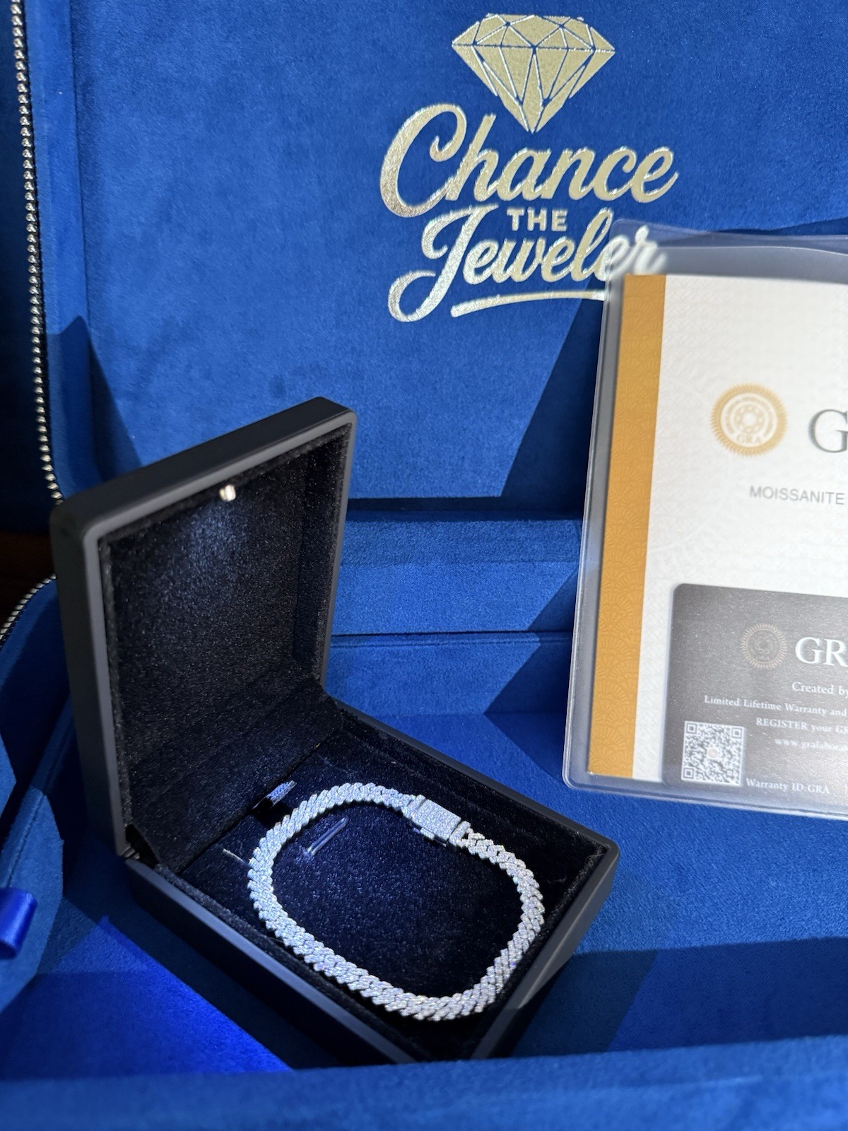 ✅Moissanite miami Prong Chain Iced 925 Silver bracelet