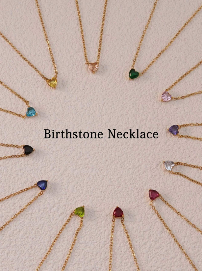 Necklace for Women Tiny Crystal Heart Love Pendant Choker Necklace Birthstone US