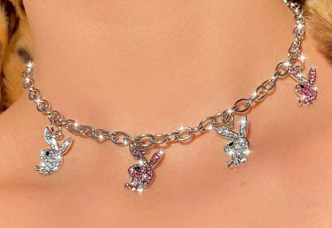 Playboy Bunny Pendant Necklace, Playboy Bunny Charm Necklace