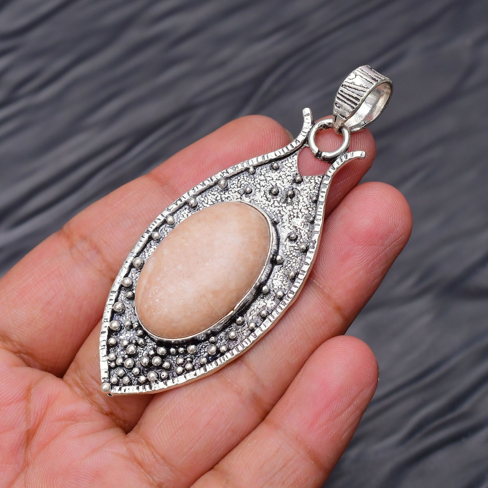 Orange Aventurine Gemstone 925 Sterling Silver Jewelry Pendant 2.75″