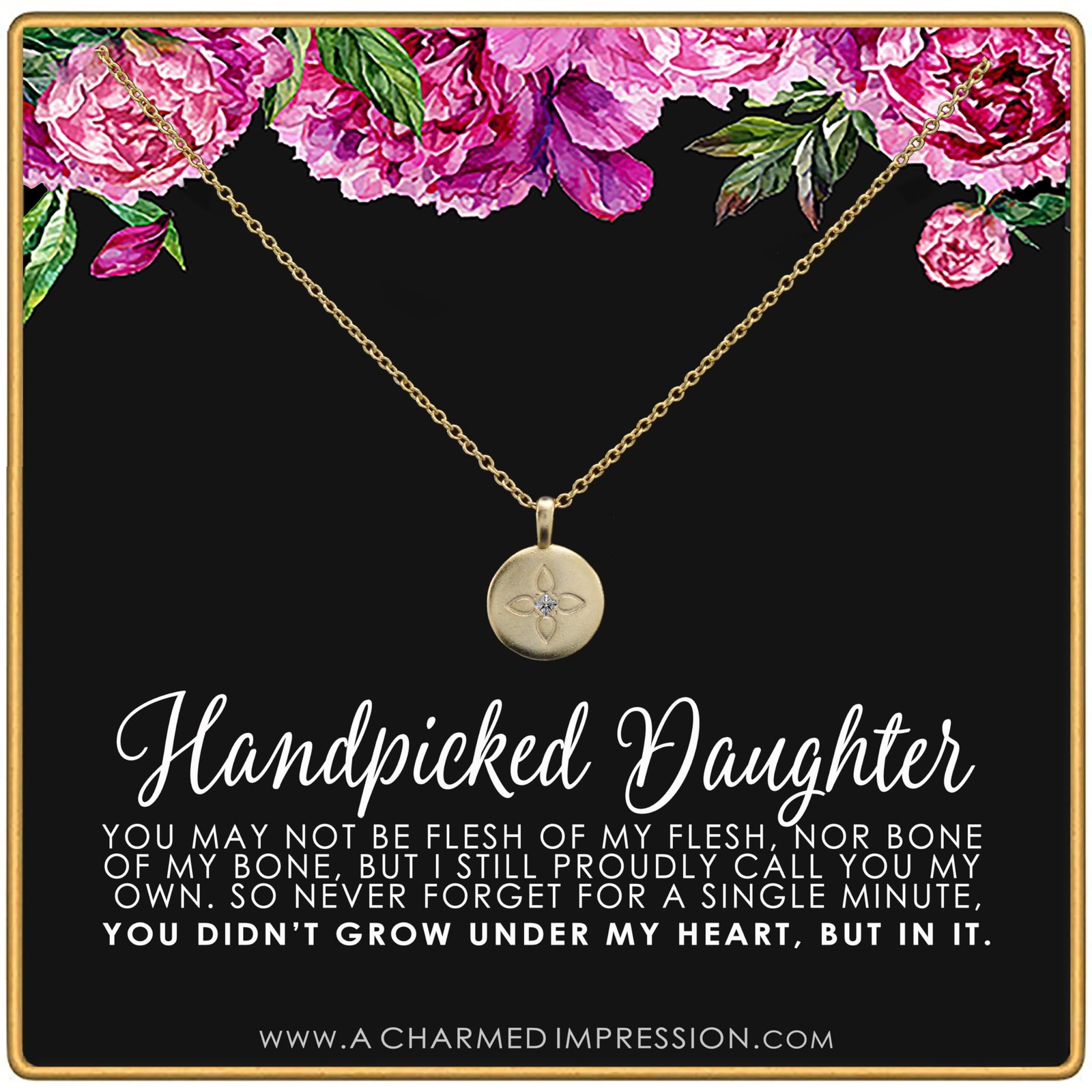 Gold Lotus Crystal Disc Necklace – Handpicked Daughter Gift