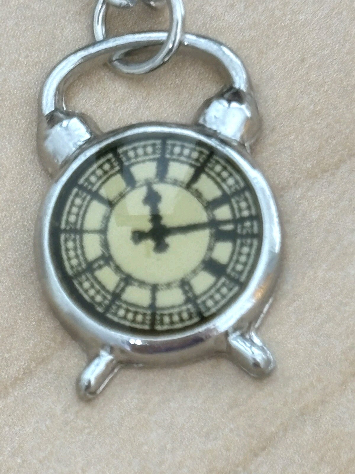 Clock Pendant Necklace/ Chain Measures 23 In Total Length