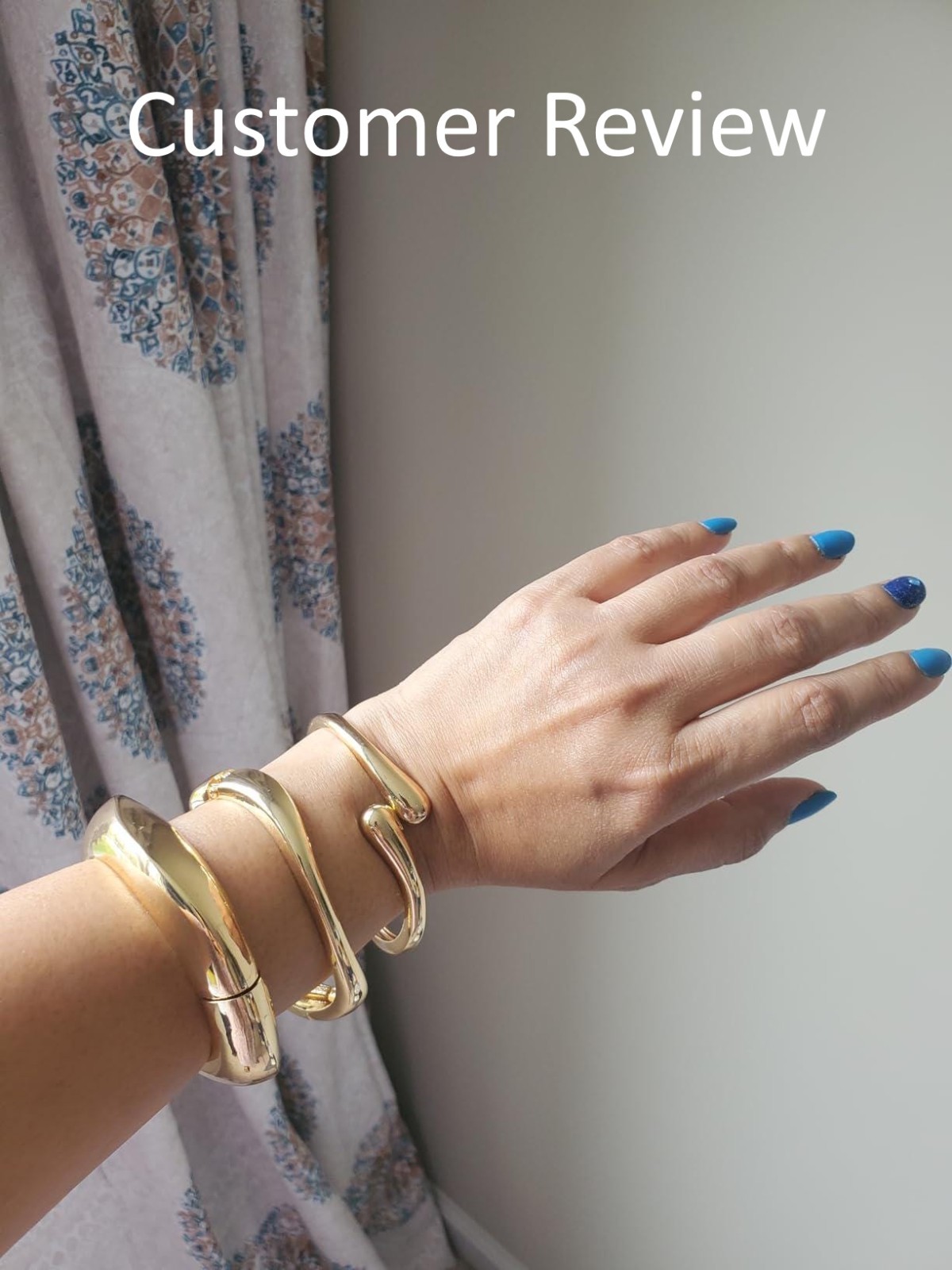 Luxury 14K Gold Plated Chunky Bangle Bracelet Set Women Thick Stackable Cuff