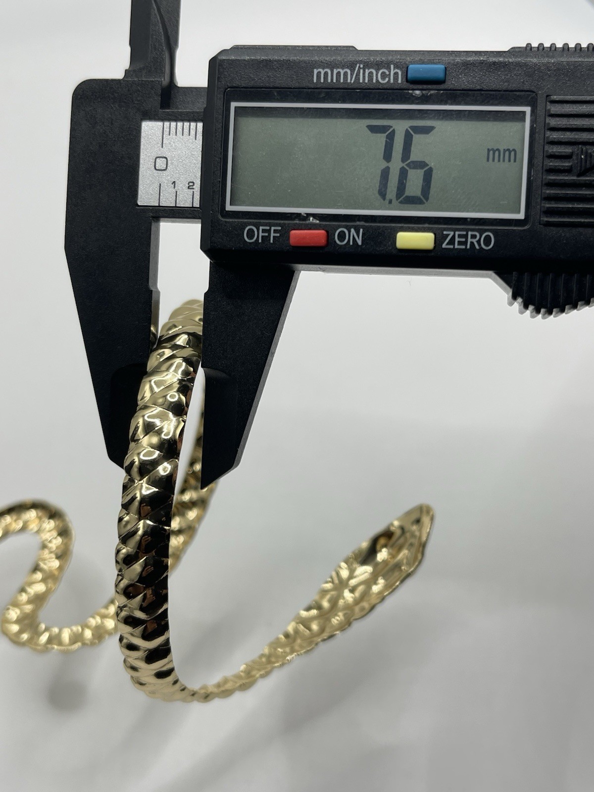 2 Pcs Set 14k Gold Plated Large Snake Bracelet Ring Universal Size Adjustable