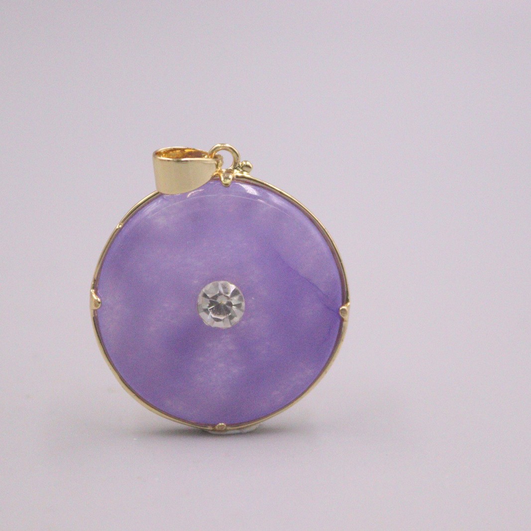 Yellow Gp Pendant For Women Luxury Alloy Jade Chalcedony Purple Pendant