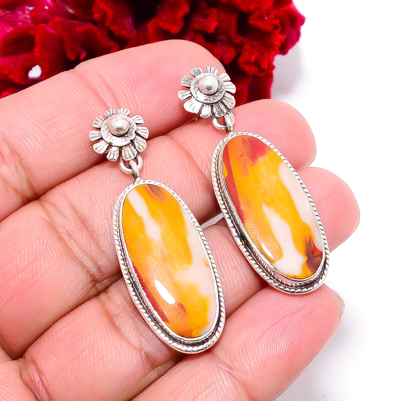 Mookaite – Australia Designer Handmade 925 Sterling Silver Earring 1.79″ E98931
