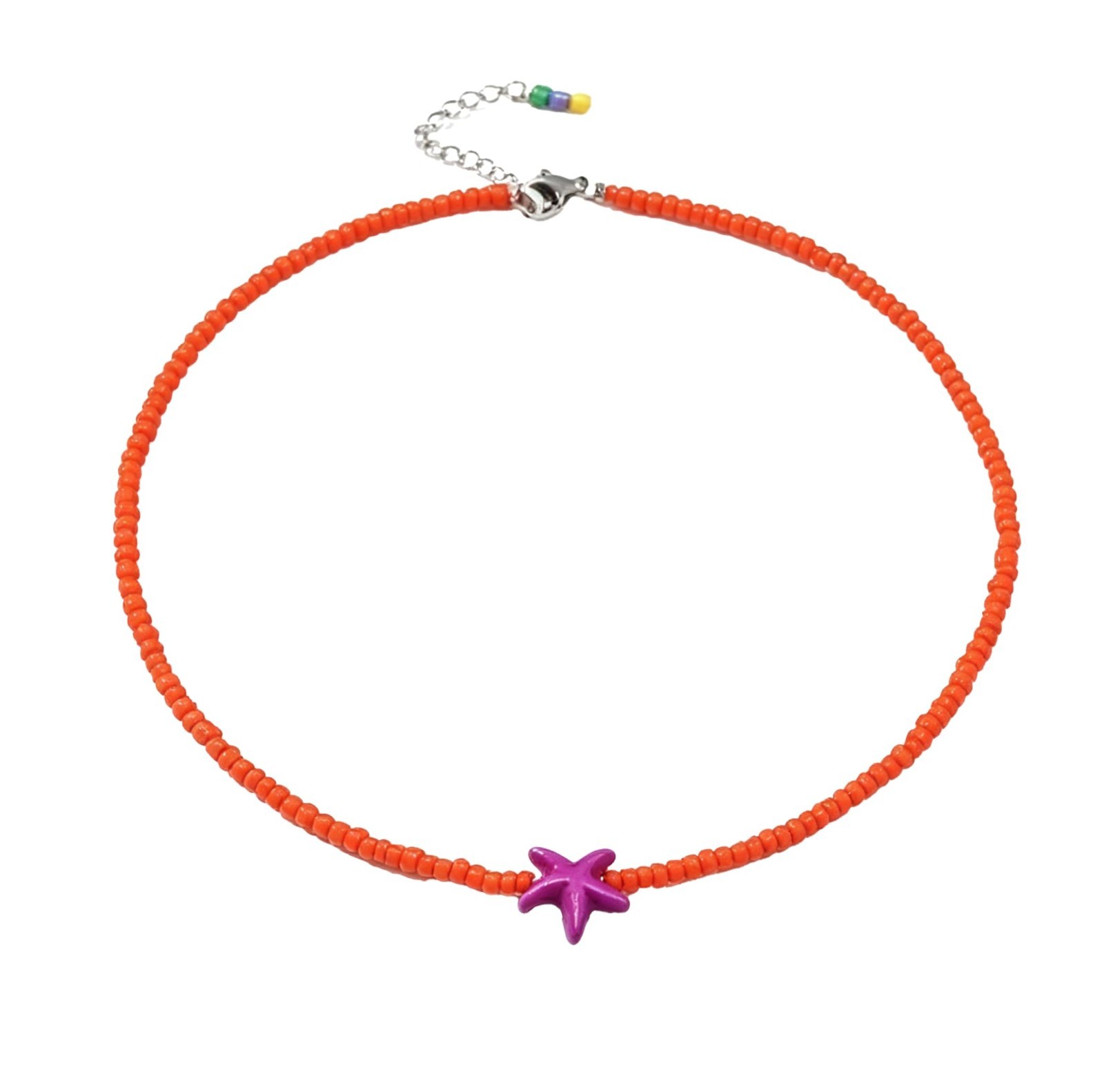 Seed Bead Choker Necklace for Women Tiny Beads Choker Colorful Rice Bead Starfis