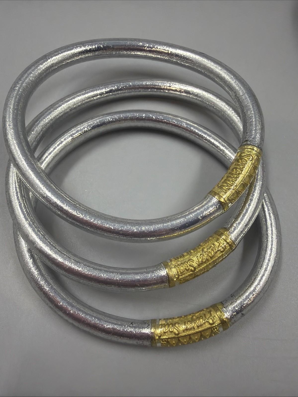 BuDhaGirl Budha Girl- All Weather Bangles Set of 3 -Silver-Small