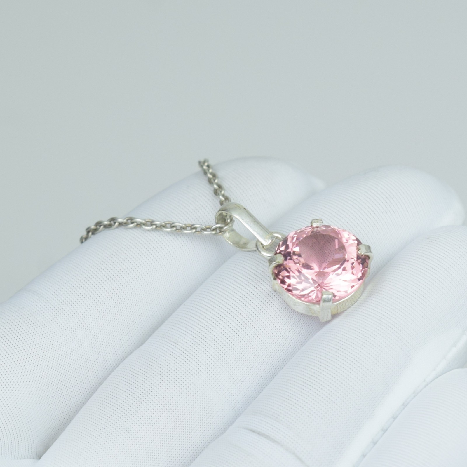 Marvelous Pink Kunzite Necklace Jewelry, Anniversary Gift Pendant Gemstone 18Ct