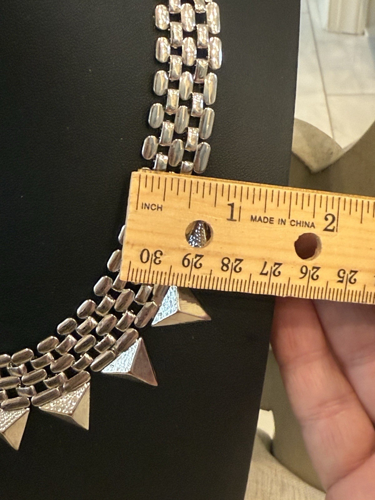 EXPRESS Reflective Silver Tone Choker Necklace 17”