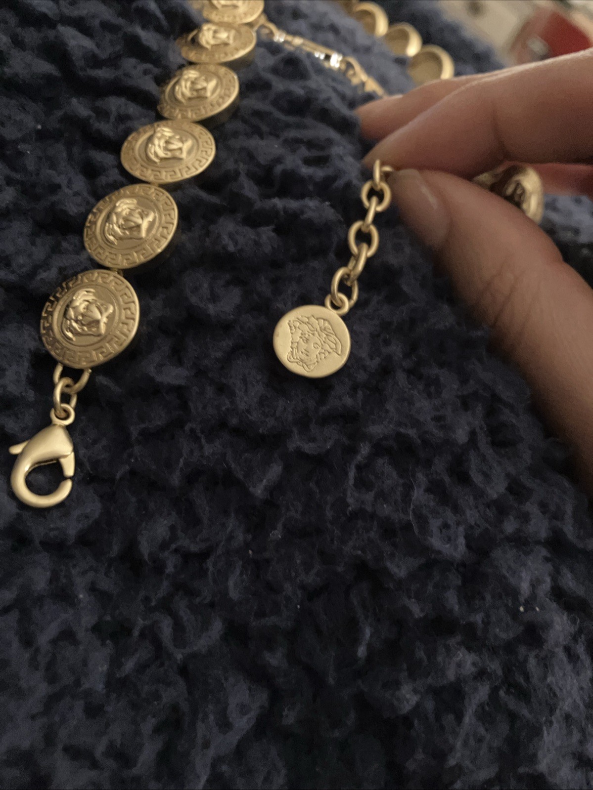 Versace Necklace Greca Signature Gold Choker Greek Key Medusa Vintage