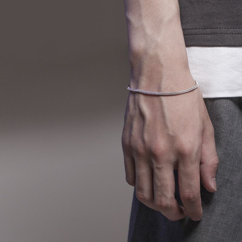 3/4mm Men Woman Gold Plated Round Snake Chain Bracelet Bangle 7.9 in