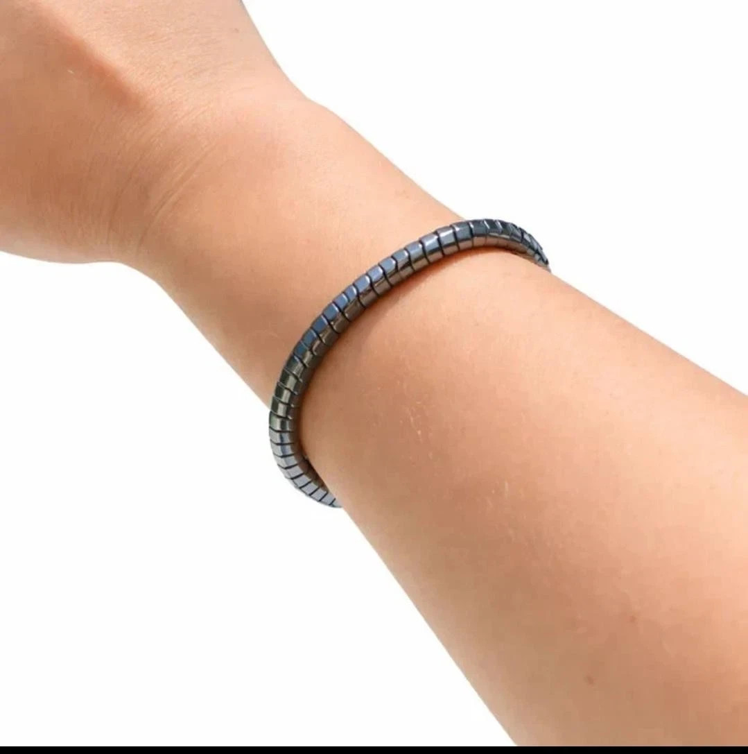 2 Magnetic Therapy Hematite Bracelet 8mm Beads for Men and Women