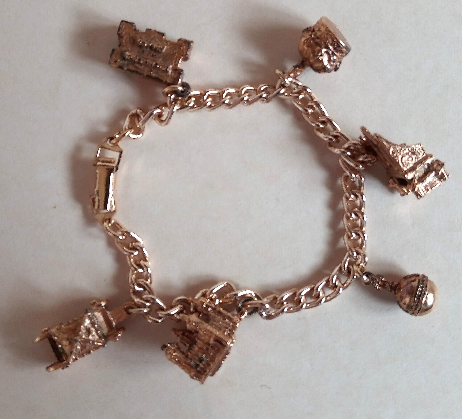 Vintage Queen Elizabeth II 1953 Coronation Charm Bracelet