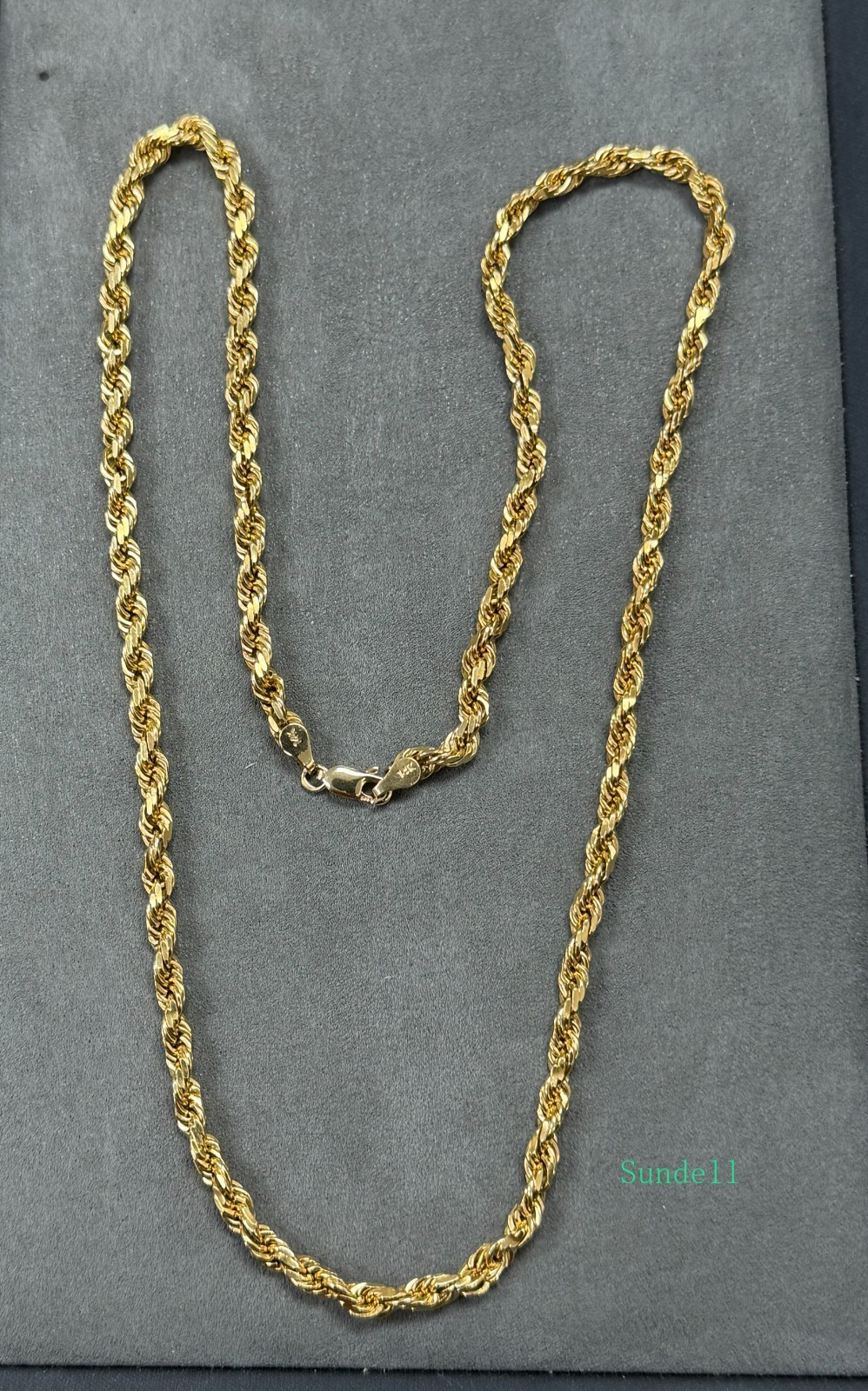 14k Solid Gold Diamond Cut 4.5mm Rope Chain 22” Inches 35.87 Grams